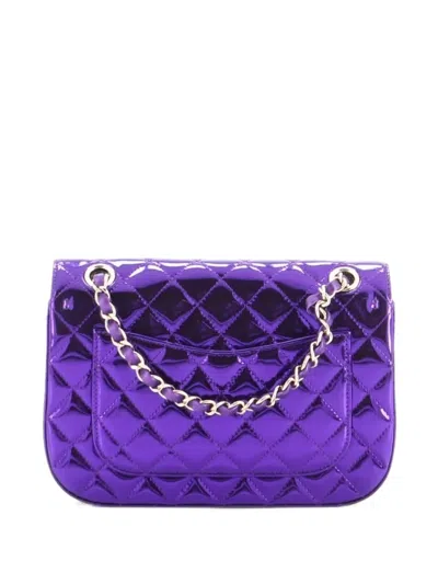 Pre-owned Chanel Hollywood Boulevard Flap Bag With Star Coin Purse Quilted Metallic Leather Mini Shoulder Bag In Purple