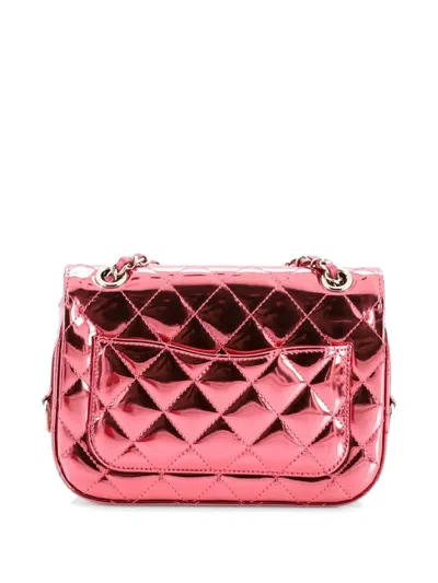 Pre-owned Chanel Hollywood Boulevard Flap Bag With Star Coin Purse Quilted Metallic Leather Small Shoulder Bag In Pink