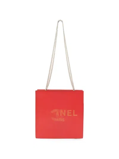 Chanel Holographic-cc Shoulder Bag In Red