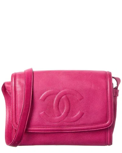 Pre-owned Chanel Hot Pink Caviar Leather Messenger Bag (authentic Pre-loved)