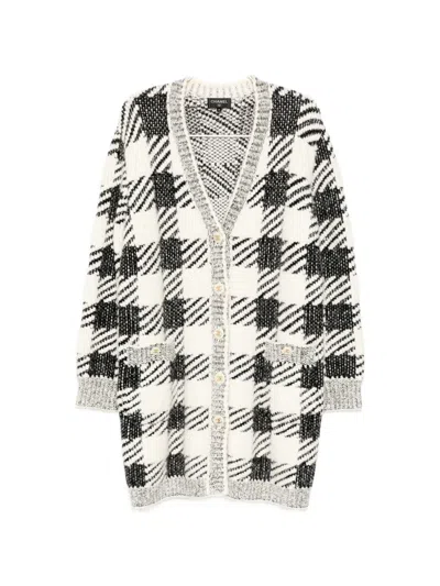 Pre-owned Chanel Houndstooth-pattern Cardigan In Neutral