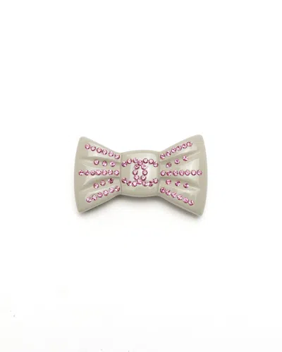 Pre-owned Chanel Icon Ribbon Rhinestone Brooch In Multi