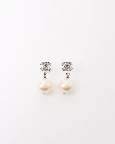 Pre-owned Chanel Icon Series Pearl Charm Earrings