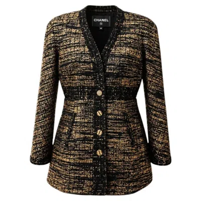 Pre-owned Chanel Iconic Paris / Egypt 2019 Tweed Jacket 38 Fr In Black