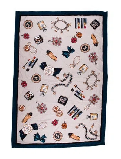 Pre-owned Chanel Icons Beach Towel In Neutral