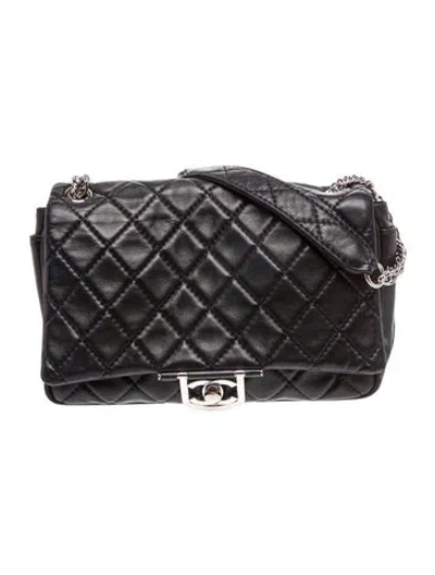 Pre-owned Chanel Icons Secret Label Flap Bag In Black
