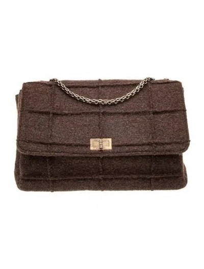 Pre-owned Chanel Identification Wool Reissue 227 Flap Bag In Brown