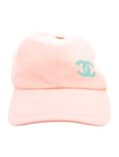 Pre-owned Chanel Interlocking Cc Baseball Cap In Orange