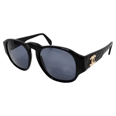 Pre-owned Chanel Interlocking Cc Black Square Framed Quilted Sunglasses Circa Y2k