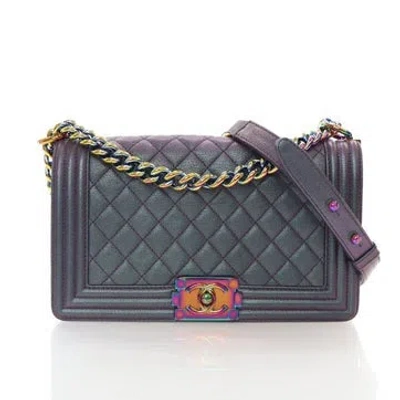 Pre-owned Chanel Interlocking Cc Boy Bag Medium