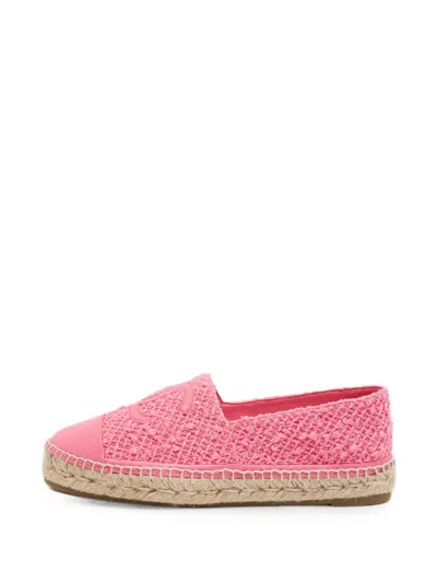 Pre-owned Chanel Interlocking Cc Cap-toe Espadrilles In Pink
