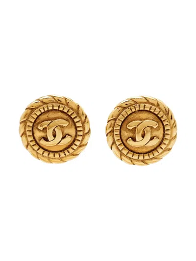 Pre-owned Chanel Interlocking Cc Earrings