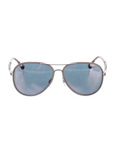 Pre-owned Chanel Interlocking Cc Logo Aviator Sunglasses In Pink