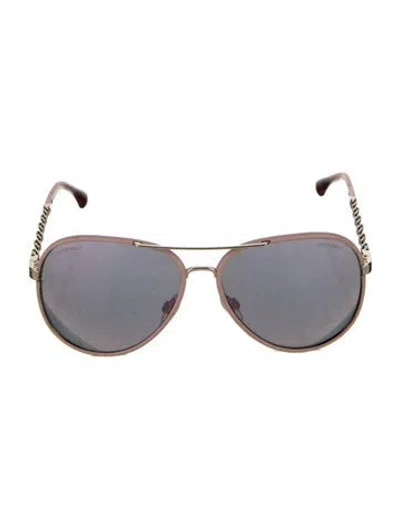 Pre-owned Chanel Interlocking Cc Logo Aviator Sunglasses In Pink