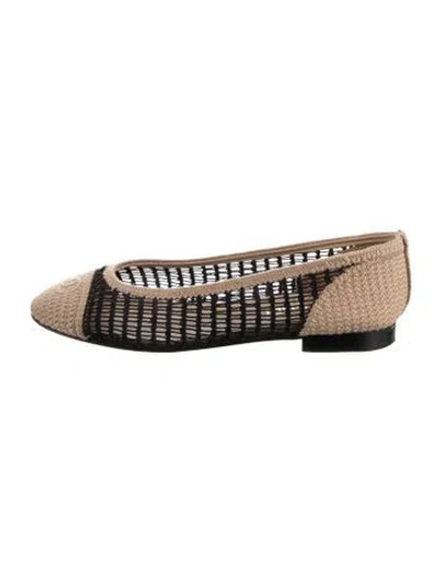 Pre-owned Chanel Interlocking Cc Logo Ballet Flats