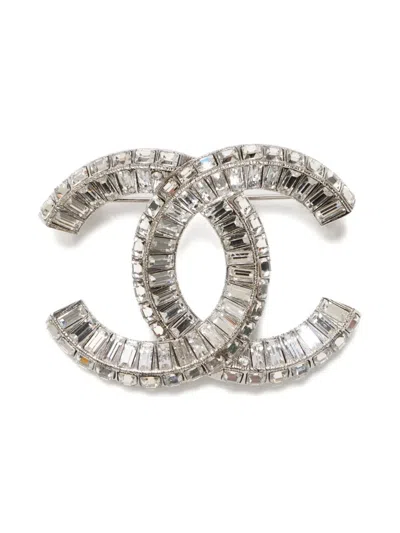 Pre-owned Chanel Interlocking Cc-logo Brooch