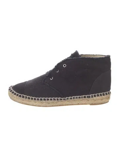 Pre-owned Chanel Interlocking Cc Logo Canvas Espadrille Sneakers In Blue