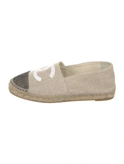 Pre-owned Chanel Interlocking Cc Logo Canvas Espadrilles