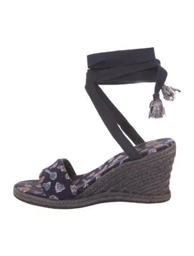 Pre-owned Chanel Interlocking Cc Logo Canvas Espadrilles In Multi