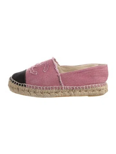 Pre-owned Chanel Interlocking Cc Logo Canvas Espadrilles In Multi