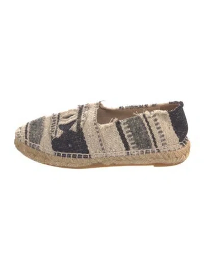 Pre-owned Chanel Interlocking Cc Logo Canvas Espadrilles In Neutral