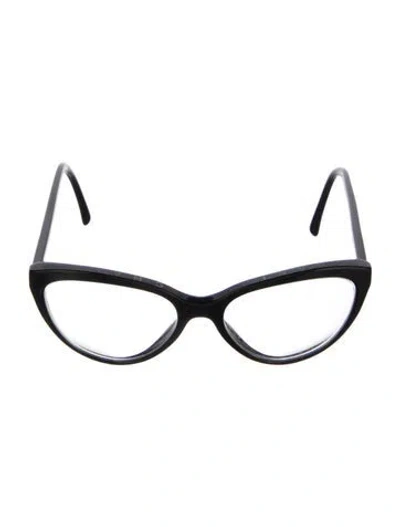 Pre-owned Chanel Interlocking Cc Logo Cat-eye Eyeglasses In Black