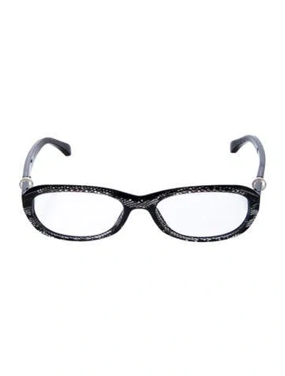 Pre-owned Chanel Interlocking Cc Logo Cat-eye Eyeglasses In Black