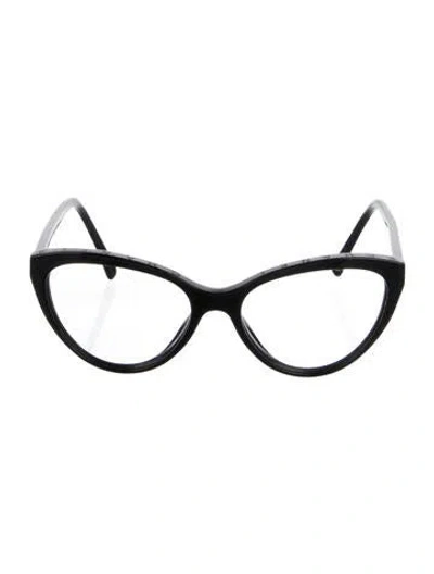 Pre-owned Chanel Interlocking Cc Logo Cat-eye Eyeglasses In Black