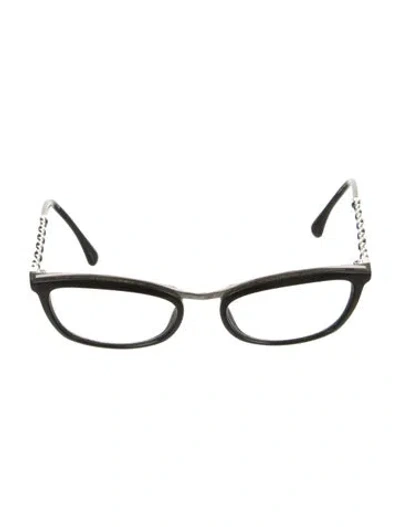 Pre-owned Chanel Interlocking Cc Logo Cat-eye Eyeglasses In Black