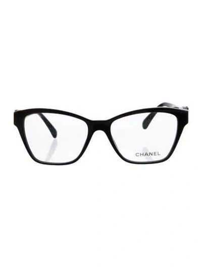 Pre-owned Chanel Interlocking Cc Logo Cat-eye Eyeglasses In Black