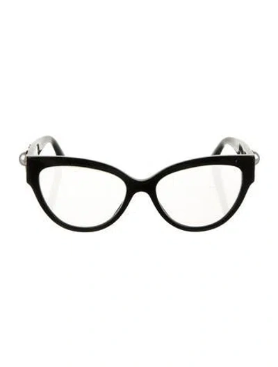Pre-owned Chanel Interlocking Cc Logo Cat-eye Eyeglasses In Black