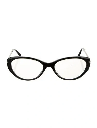 Pre-owned Chanel Interlocking Cc Logo Cat-eye Eyeglasses In Black