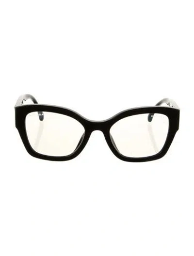 Pre-owned Chanel Interlocking Cc Logo Cat-eye Eyeglasses In Black