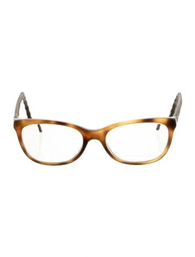 Pre-owned Chanel Interlocking Cc Logo Cat-eye Eyeglasses In Brown