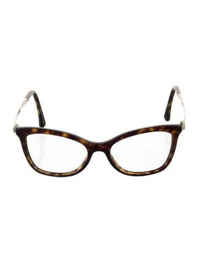 Pre-owned Chanel Interlocking Cc Logo Cat-eye Eyeglasses In Brown