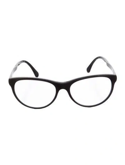 Pre-owned Chanel Interlocking Cc Logo Cat-eye Eyeglasses In Burgundy