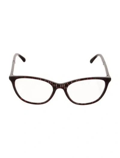 Pre-owned Chanel Interlocking Cc Logo Cat-eye Eyeglasses In Burgundy