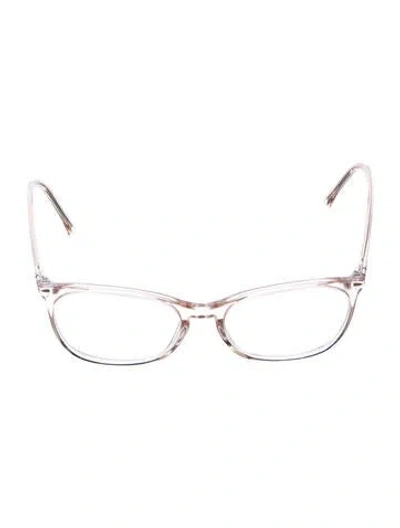 Pre-owned Chanel Interlocking Cc Logo Cat-eye Eyeglasses In Clear/pink