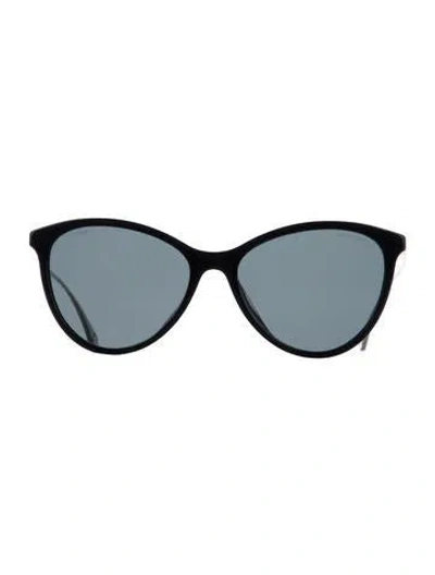 Pre-owned Chanel Interlocking Cc Logo Cat-eye Sunglasses In Black
