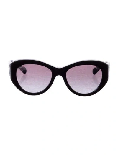 Pre-owned Chanel Interlocking Cc Logo Cat-eye Sunglasses In Burgundy