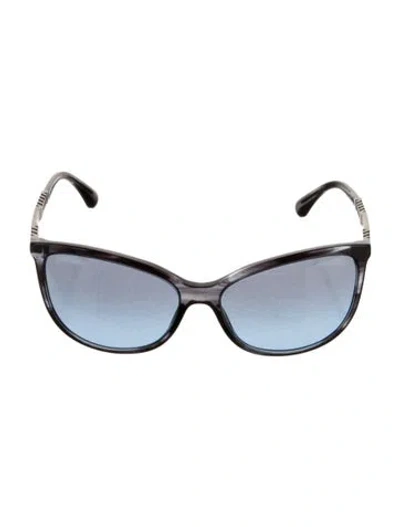 Pre-owned Chanel Interlocking Cc Logo Cat-eye Sunglasses In Gray