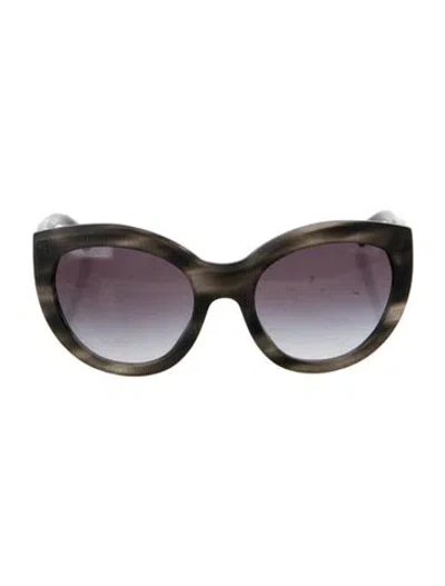 Pre-owned Chanel Interlocking Cc Logo Cat-eye Sunglasses In Grey