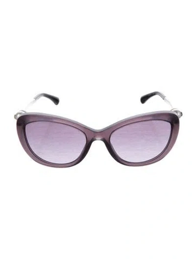Pre-owned Chanel Interlocking Cc Logo Cat-eye Sunglasses In Purple