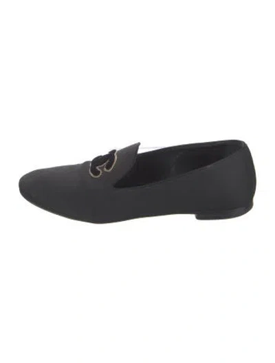 Pre-owned Chanel Interlocking Cc Logo Chain-link Accents Loafers In Black