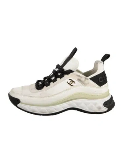 Pre-owned Chanel Interlocking Cc Logo Chunky Sneakers In Neutrals