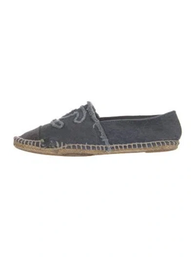 Pre-owned Chanel Interlocking Cc Logo Denim Espadrilles In Blue