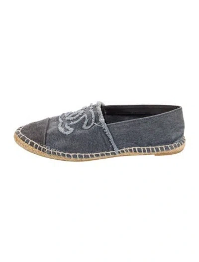 Pre-owned Chanel Interlocking Cc Logo Denim Espadrilles In Blue