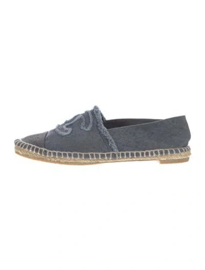 Pre-owned Chanel Interlocking Cc Logo Denim Espadrilles In Blue