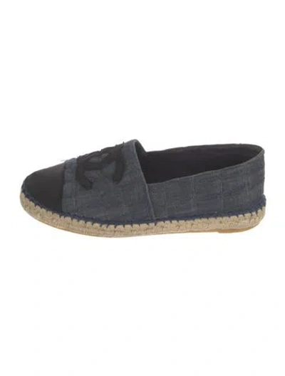 Pre-owned Chanel Interlocking Cc Logo Denim Espadrilles In Multi