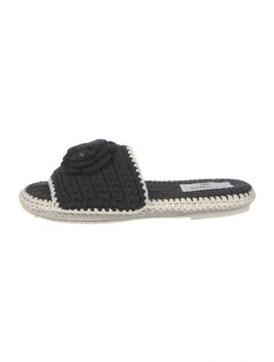 Pre-owned Chanel Interlocking Cc Logo Espadrilles In Black